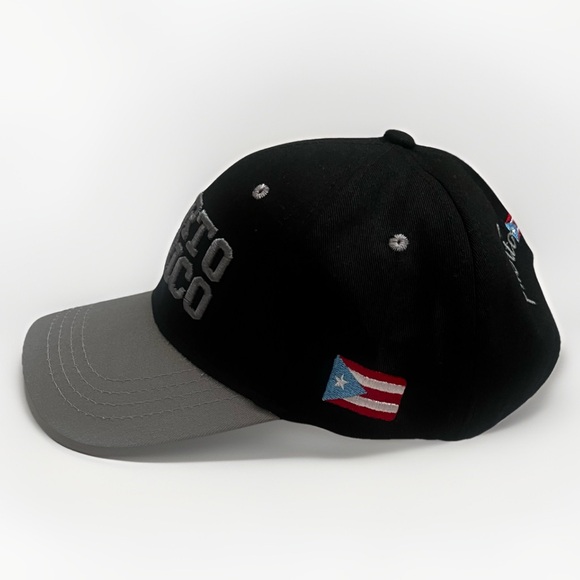Puerto Rico Embroidered Adjustable‎ Cap Black Gray 100% Cotton Unisex Casual Hat - Picture 4 of 10